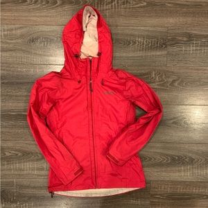 Patagonia light weight hooded rain jacket - red size S